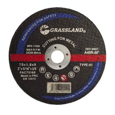 3-Zoll-Metallschleifscheiben für gerade und spaltfreie Schnitte 75 mm x 1,6 mm x 9 mm kontinuierliche Radklinge Hartes Aluminiumoxid Abrasiv 80 m/s