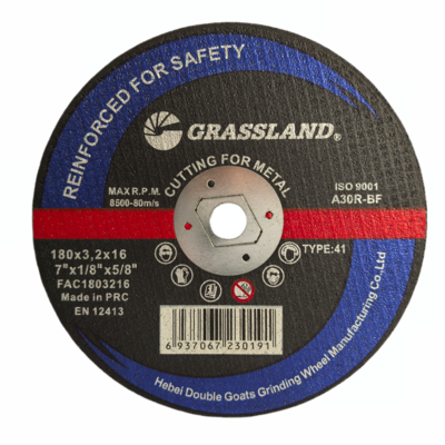 GRASSLAND 7 Zoll Inox-Schleifscheiben mit monokristallinem geschmolzenem Aluminiumoxid 180 mm X 3,2 mm X 16 mm
