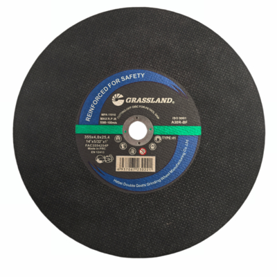 Grassland 14" Edelstahl Trennscheiben monokristallines Schmelzkorund Schleifmittel Härtegrad R 355x4,0x25,4mm Durchmesser